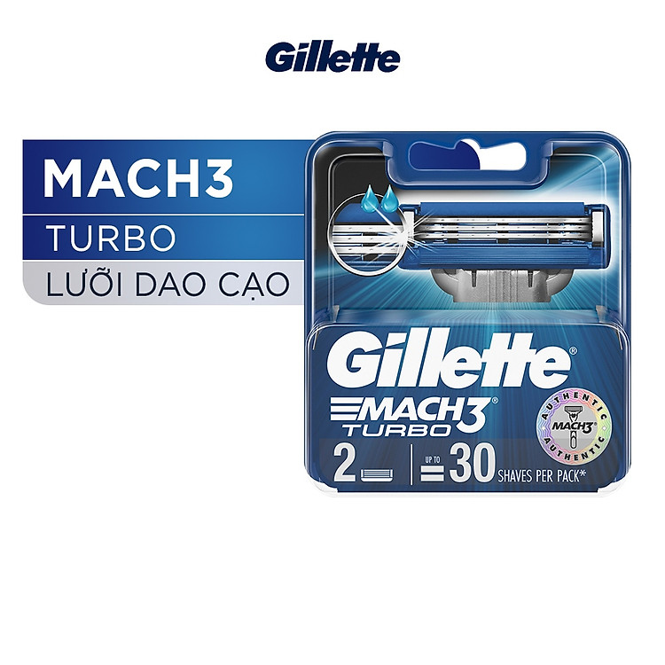 Lưỡi Dao Cạo Râu GILLETTE Mach 3 Turbo Bộ 2 Cái