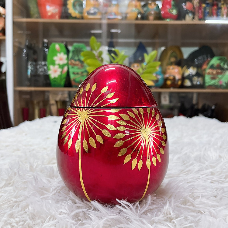 Hủ trứng sơn mài cao cấp (Size S: D9xH12 cm) - Ảnh 3