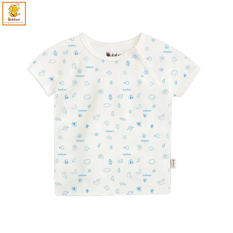 Áo sơ sinh Babiboo BTK37 áo sơ sinh ngắn tay chất liệu viscose mềm mại, mịn mát