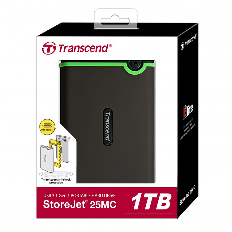 Ổ Cứng Di Động Transcend StoreJet M3C Type C 1TB USB 3.0/3.1 - Hàng Chính Hãng