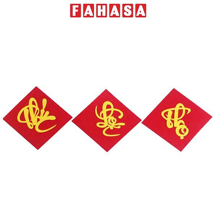 Bộ 3 Chữ Thư Pháp Trang Trí Tết "Phúc Lộc Thọ" 10 cm - Vinacraft - Hình Thoi