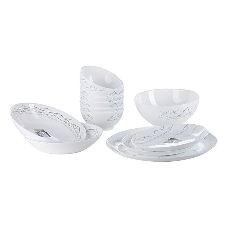 Bộ Bàn Ăn Thủy Tinh Luminarc Diwali Marble 12 Món LRI12