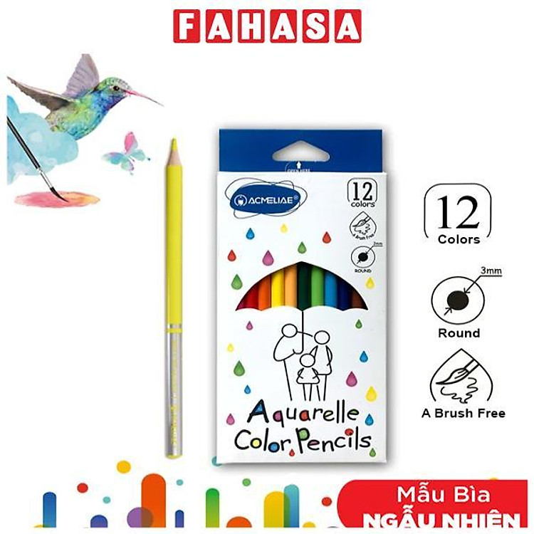 Hộp 12 Bút Chì Màu Nước Kèm Cọ Acmeliae 9401-12