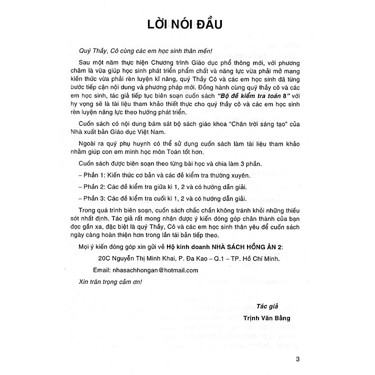 Bộ đề kiểm tra Toán 8 (bám sát SGK Chân trời sáng tạo) - Ảnh 2