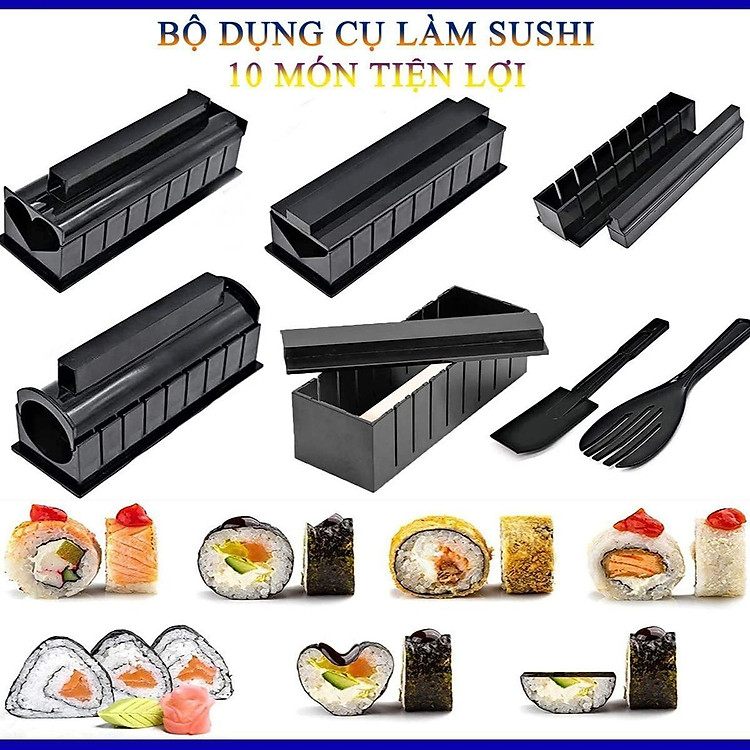 Bộ Dụng Cụ Làm Sushi 10 Món Tiện Lợi