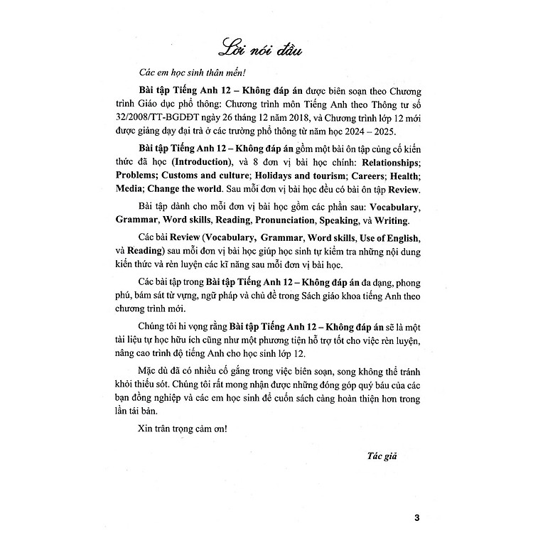 Bài Tập Tiếng Anh 12 - Không Đáp Án (Dùng Kèm SGK Chân Trời Sáng Tạo) - Ảnh 6