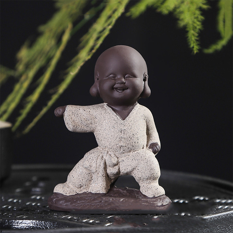 Tượng tứ không múa võ gốm sứ 4 chú tiểu trang trí nhà cửa vật phẩm phong thủy