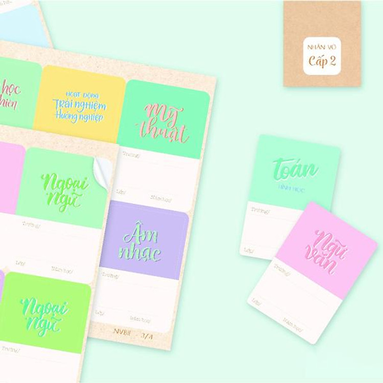 Bộ Nhãn Vở B Cấp II (24 chiếc)