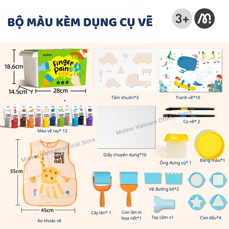 Bộ Finger Paint Mideer an toàn cho bé Chính hãng Giá tốt - Hình ảnh 3