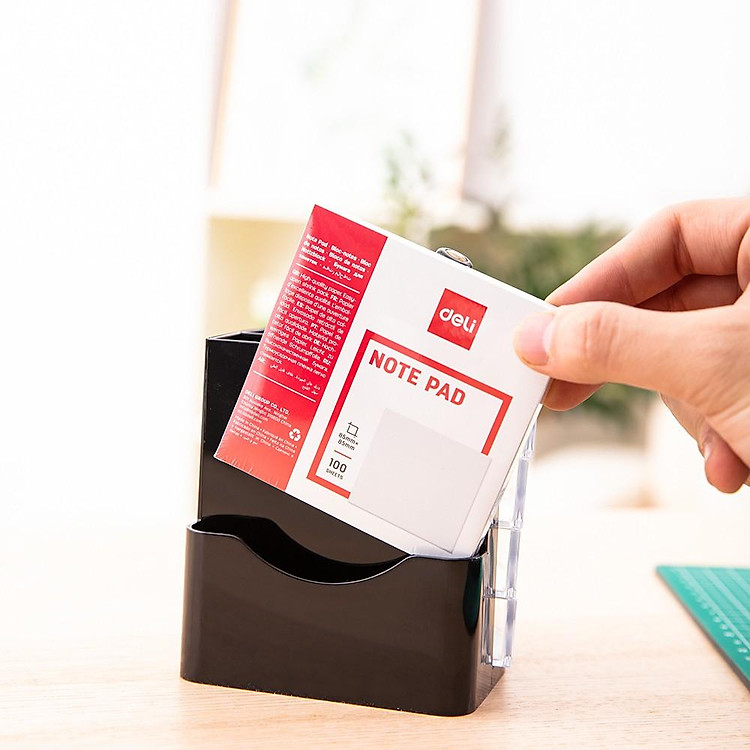 Cốc Cắm Bút Deli 4 Ngăn Đen (1 chiếc) - Ảnh 2