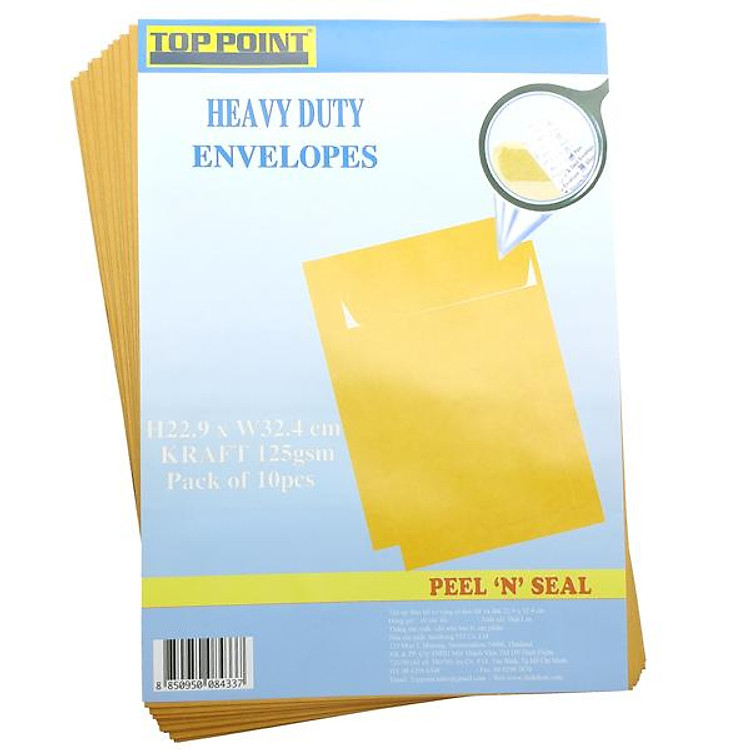 Bộ Bao Hồ Sơ Vàng Có Keo Dán (10 chiếc)