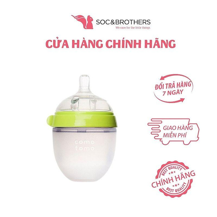 Bình sữa silicone Comotomo 150ml – Xanh Giá rẻ