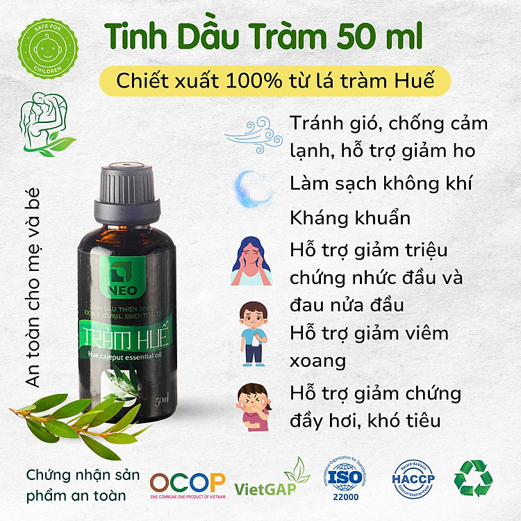 Tinh dầu Tràm Huế NEO 50ml OCOP 4 SAO Chính hãng Ưu đãi - Hình ảnh 2