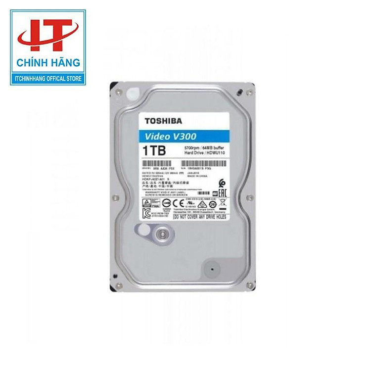 Ổ cứng HDD Camera Toshiba Internal 3.5″ 1TB VideoStream V300 series (64MB) 5700rpm SATA3 (6Gb/s) - Hàng Chính Hãng