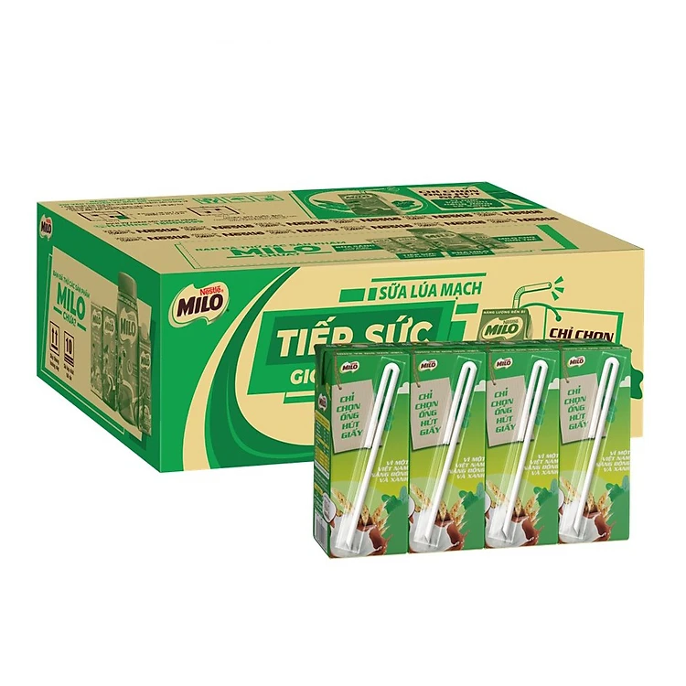 [Tặng Túi du lịch bền bỉ] Thùng 48 Hộp Sữa lúa mạch Nestlé MILO 180ml
