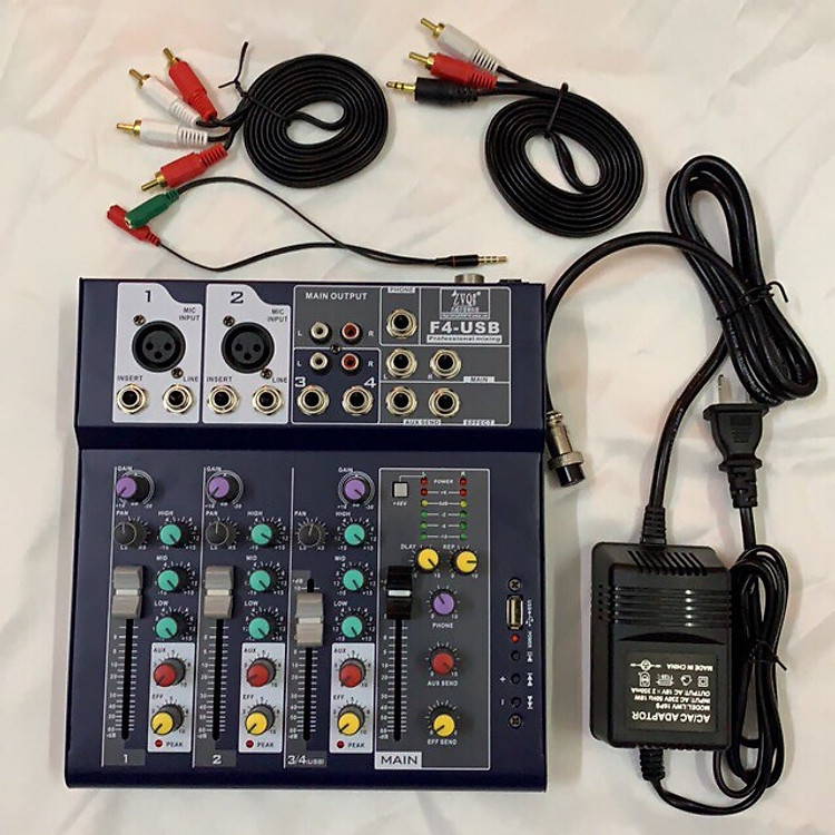 Combo trọn bộ sound card Mixer F4 USB thu âm livestream, karaoke cực hay, Micro BM-900, Kẹp bàn màng lọc, tai nghe kiểm âm 450P