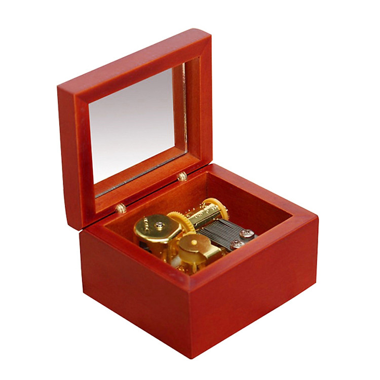 Hộp nhạc gỗ DIY - Màu Nâu Đỏ