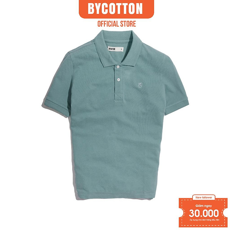 Áo Thun Polo Nam Cổ Bẻ Xanh Cyan BY COTTON Cyan Basic Polo