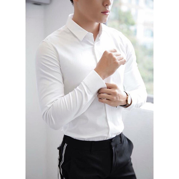 Áo Sơ Mi Nam Thời Trang Dài Tay Cổ Bẻ Thanh Lịch