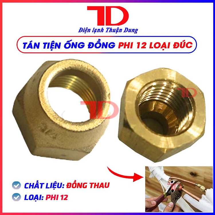 Tán ống đồng tán tiện phi các loại, hàng tốt ốc nối ống đồng bao kín các mối nối chống sự thất thoát tác nhân lạnh (không bị xì gas), hàng chính hãng, Điện Lạnh Thuận Dung
