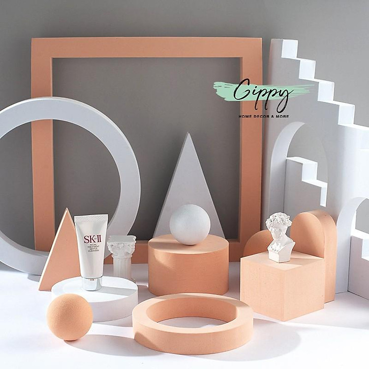 Khối xốp hình học, vuông, tròn, hình thang kết hợp (kích thước lớn) - phụ kiện chụp hình