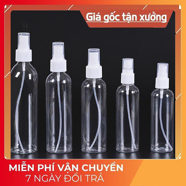 Chai trong xịt phun sương 150ml/200ml/250ml - Chai nhựa pet chiết mỹ phẩm