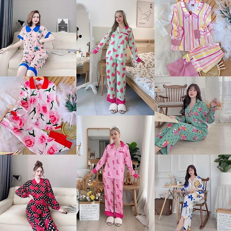 Đồ bộ mặc nhà cao cấp 2CE, đồ bộ nữ chất lụa mango form<62kg