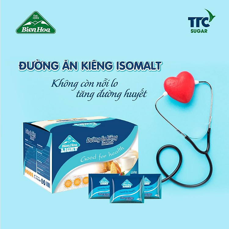 Combo 2 Đường ăn kiêng Isomalt 5g (hộp 250g)/Hộp