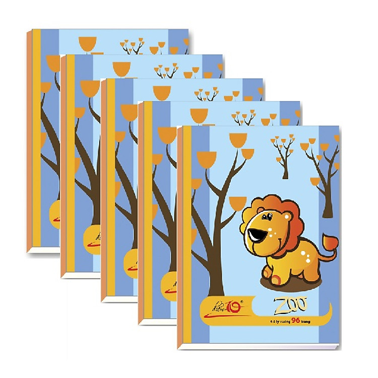 Bộ 5 Tập học sinh 96 trang 4 ô ly vuông 60 gsm Điểm 10 TP-NB028 (hình ngẫu nhiên)