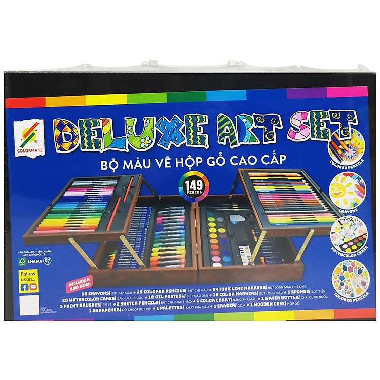 Bộ Màu Vẽ Hộp Gỗ Colormate 149WP (149 chi tiết) - Ảnh 3