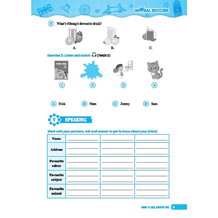 GLOBAL SUCCESS - Bài tập cuối tuần tiếng anh lớp 5 tập 1 (có đáp án) - Ảnh 6