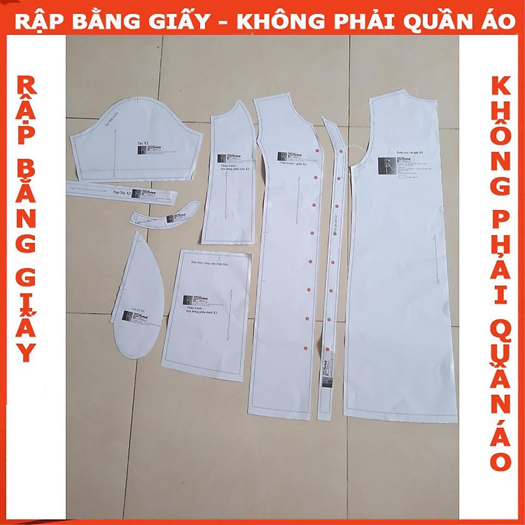 Rập giấy A0 mã 1441 (đầm xòe cổ chân) - Ảnh 7