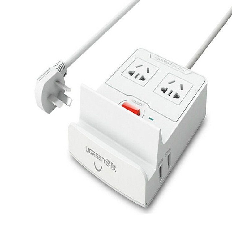 Bộ sạc bàn đa năng 3 cổng USB 20W/5V-4A và 2 ổ cắm điện- UGREEN CD103 - 20345 - Hàng chính hãng