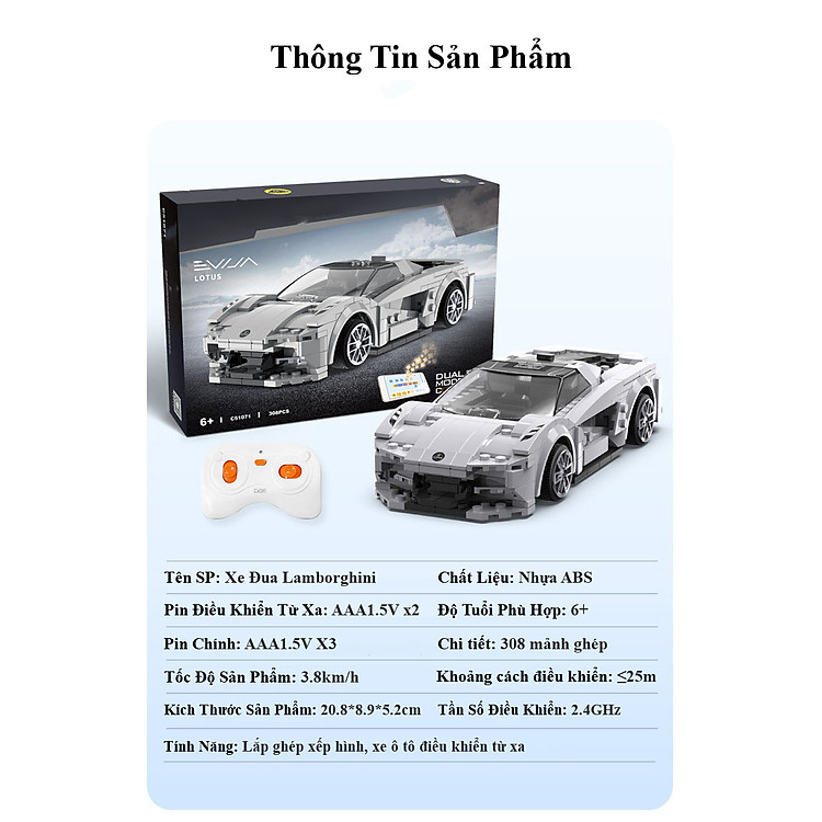 Bộ Đồ Chơi Xe Đua Lamborghini Veneno Chính hãng Giá rẻ - Hình ảnh 3