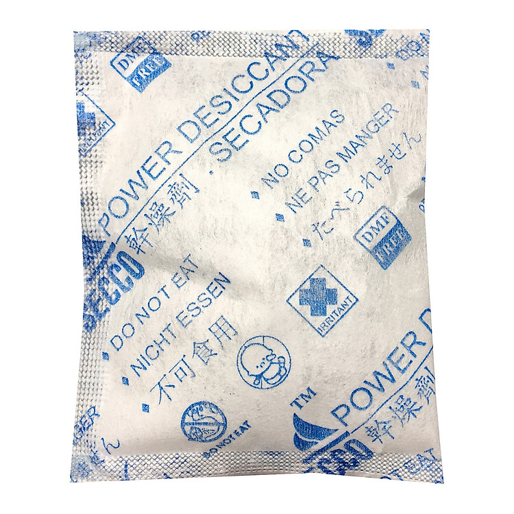 Gói hút ẩm Secco silica gel 20gr (gói 50 túi)- bảo quản hàng hóa, thuốc, thực phẩm, đồ gỗ, khô không ẩm móc - Chính hãng - Vải trắng - Chữ to xanh 2 mặt.