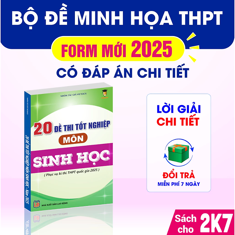 20 Đề Thi Tốt Nghiệp Môn Sinh Học (Sách Dành Cho Ôn Thi THPT Quốc Gia 2025)