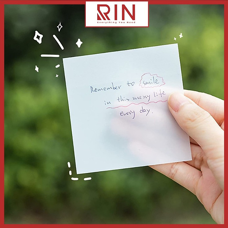 Giấy Note Trong Suốt (95x70mm) - Xanh Dương Nhạt - Ảnh 4