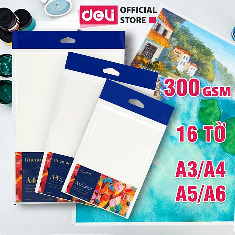 Giấy Vẽ Màu Nước Finenolo Deli (16 tờ, 300gsm)
