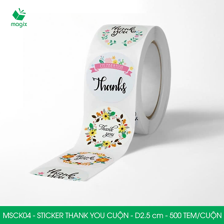 Sticker Thank You Tròn (500 cái) - Ảnh 2
