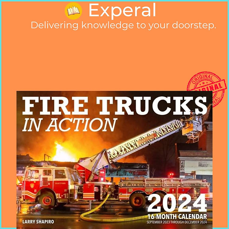 Sách - Fire Trucks in Action 2024 - 16-Month Calendar: September 2023 to Decemb by Larry Shapiro (UK edition, paperback)