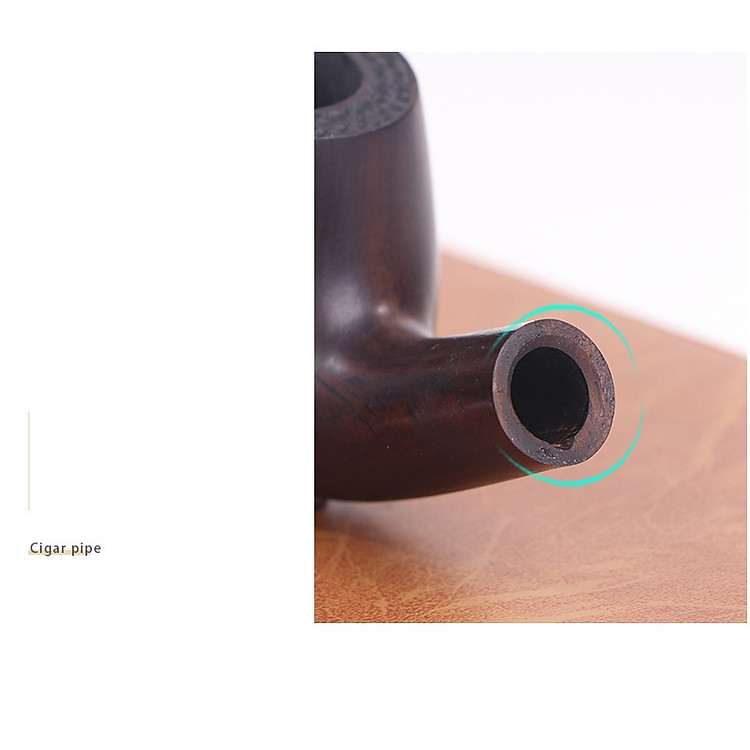 Tẩu thuốc gỗ Mun cao cấp (hoa văn ngẫu nhiên) - Ảnh 2