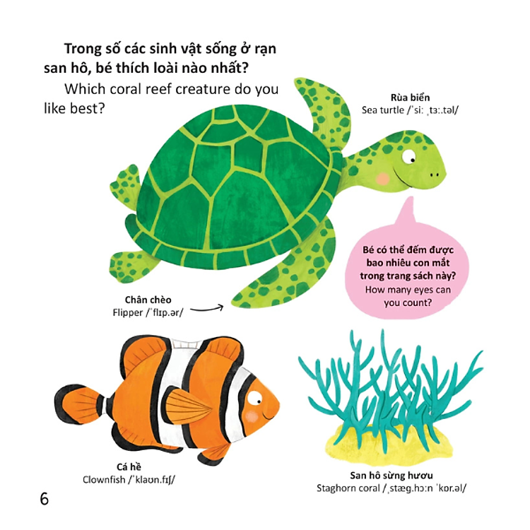 Thư Viện Từ Vựng Đầu Đời Cho Bé - Động Vật Dưới Biển - Ảnh 4