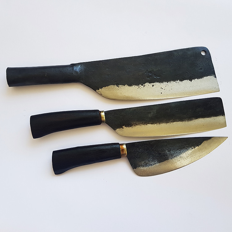 Bộ Dao 3 Món Chất Lượng Cao Thép Nhíp Ô Tô Làng Nghề Đa Sỹ