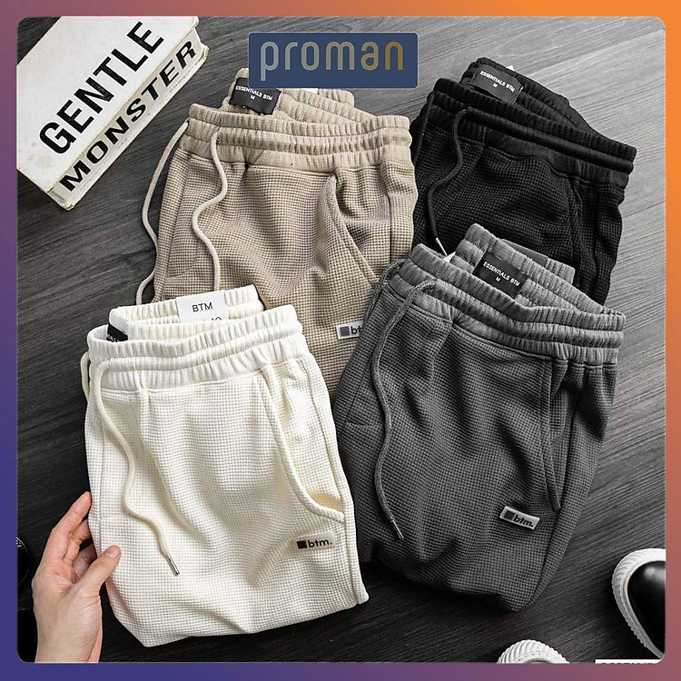 Quần Short nam chất liệu thun cotton Tổ Ong, Quần đùi nam dày dặn cao cấp co dãn thấm hút mồ hôi cực tốt QD08 - PROMAN