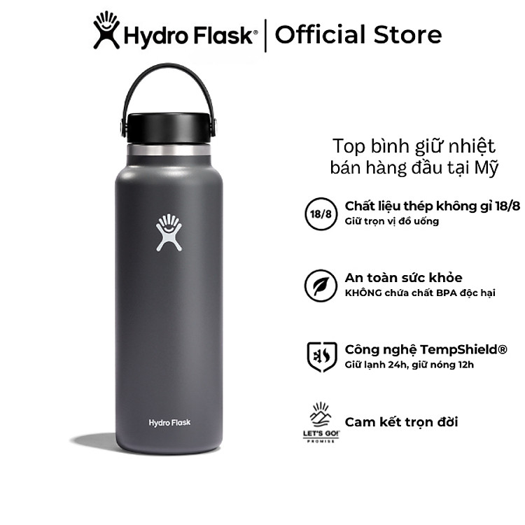 Bình giữ nhiệt Hydro Flask 40 OZ Wide Flex Cap có nắp xoáy - Hàng chính hãng(Season 2024)