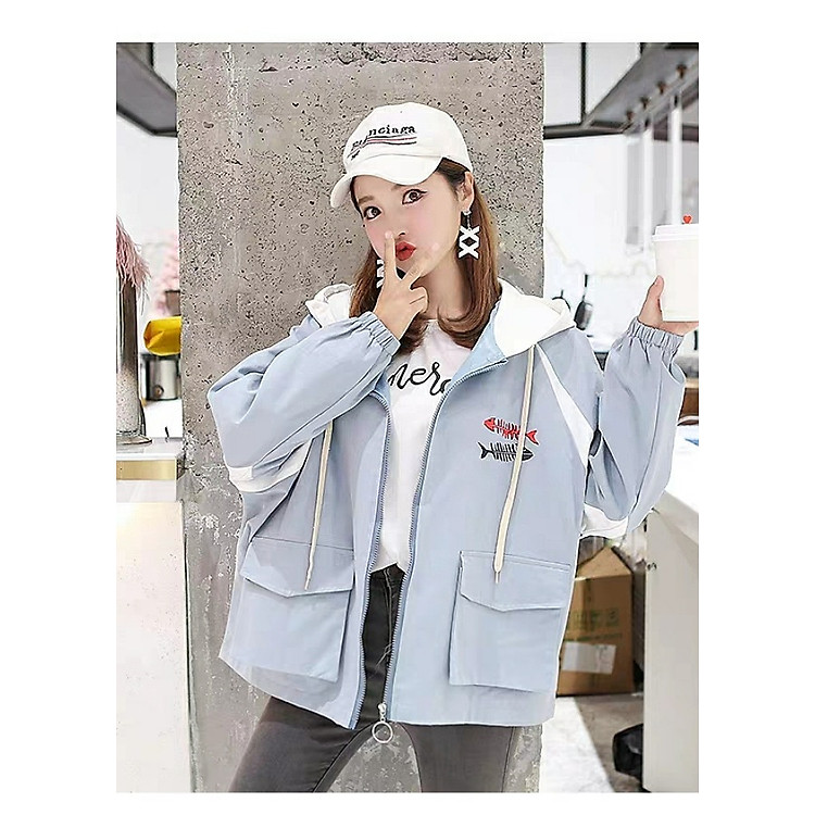 Áo khoác nhẹ chống nắng rẻ đẹp in hình FISH BONE