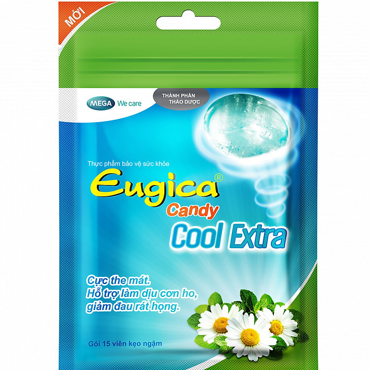 Kẹo ngậm thảo dược the mát EUGICA CANDY COOL EXTRA (Túi zip 15 viên)