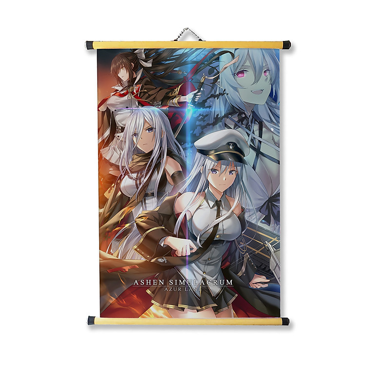 Tranh treo vải 40x60cm hình Anime Azur Lane dùng trang trí tường, decor phòng ngủ, phòng học