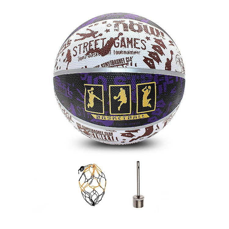 Banh Bóng Rổ Graffiti - Chuyên Outdoor - Size 7 - Tặng Bơm, Kim Bơm và Túi Lưới