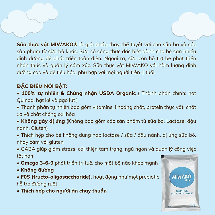 Nơi mua Sữa Hạt Hữu Cơ MIWAKO Vị Gạo 30g Ưu đãi - Hình ảnh 4